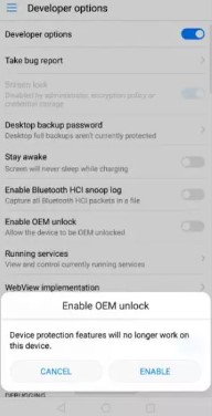 enable OEM Unlock