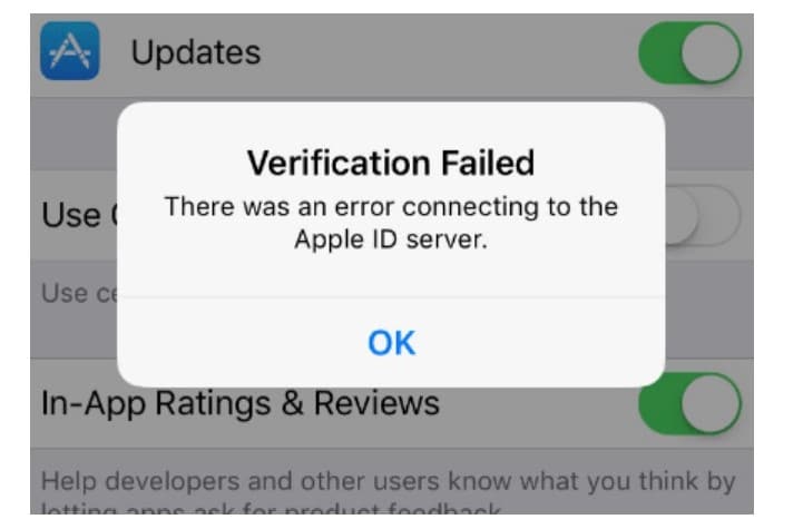 Verification Failed on Apple ID