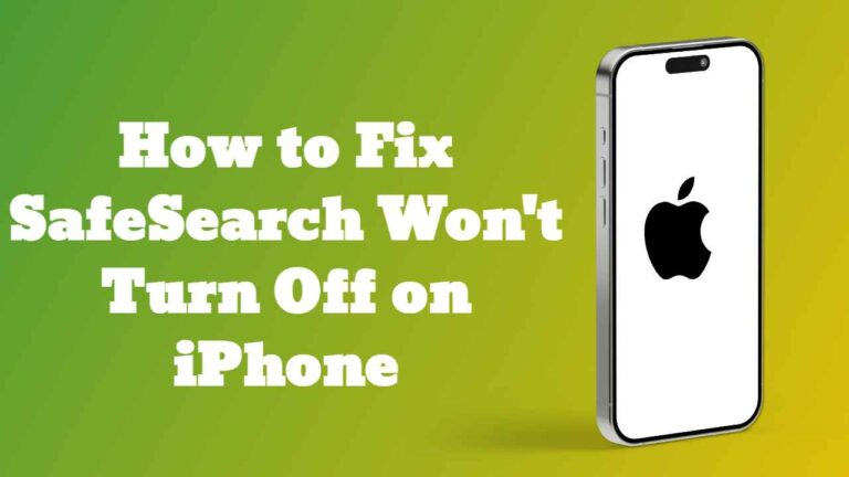 SafeSearch won't turn off on iphone