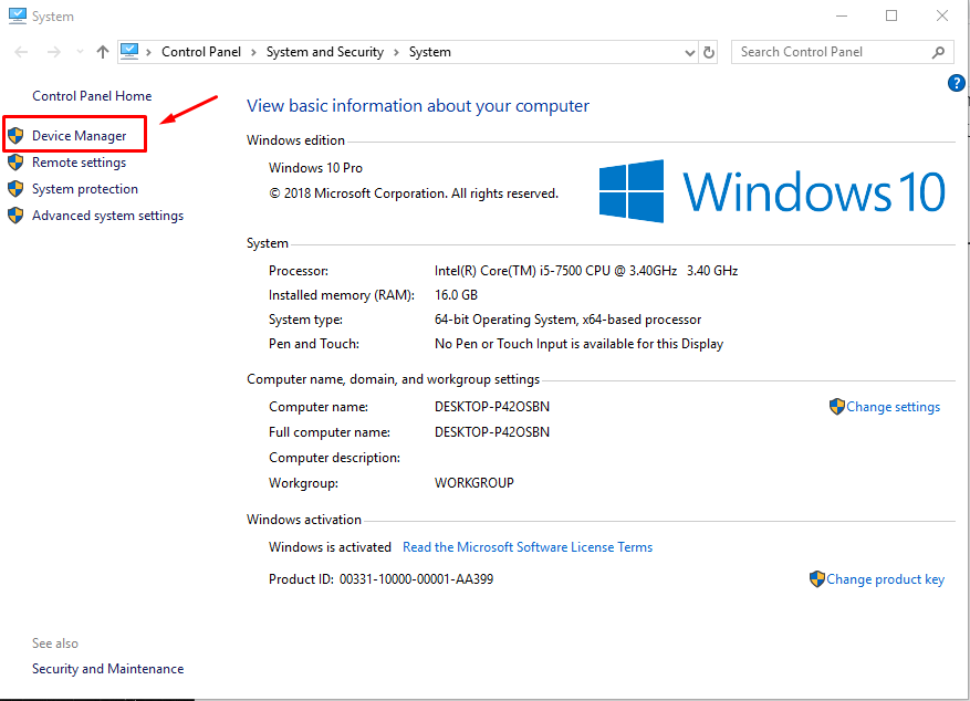 Device Manager Open On Windows 10
