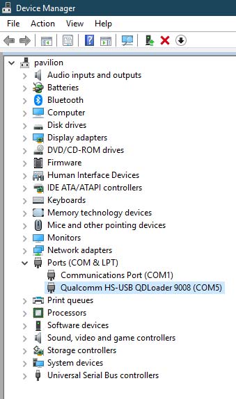Qualcomm HS USB QD Loader 9008 Driver